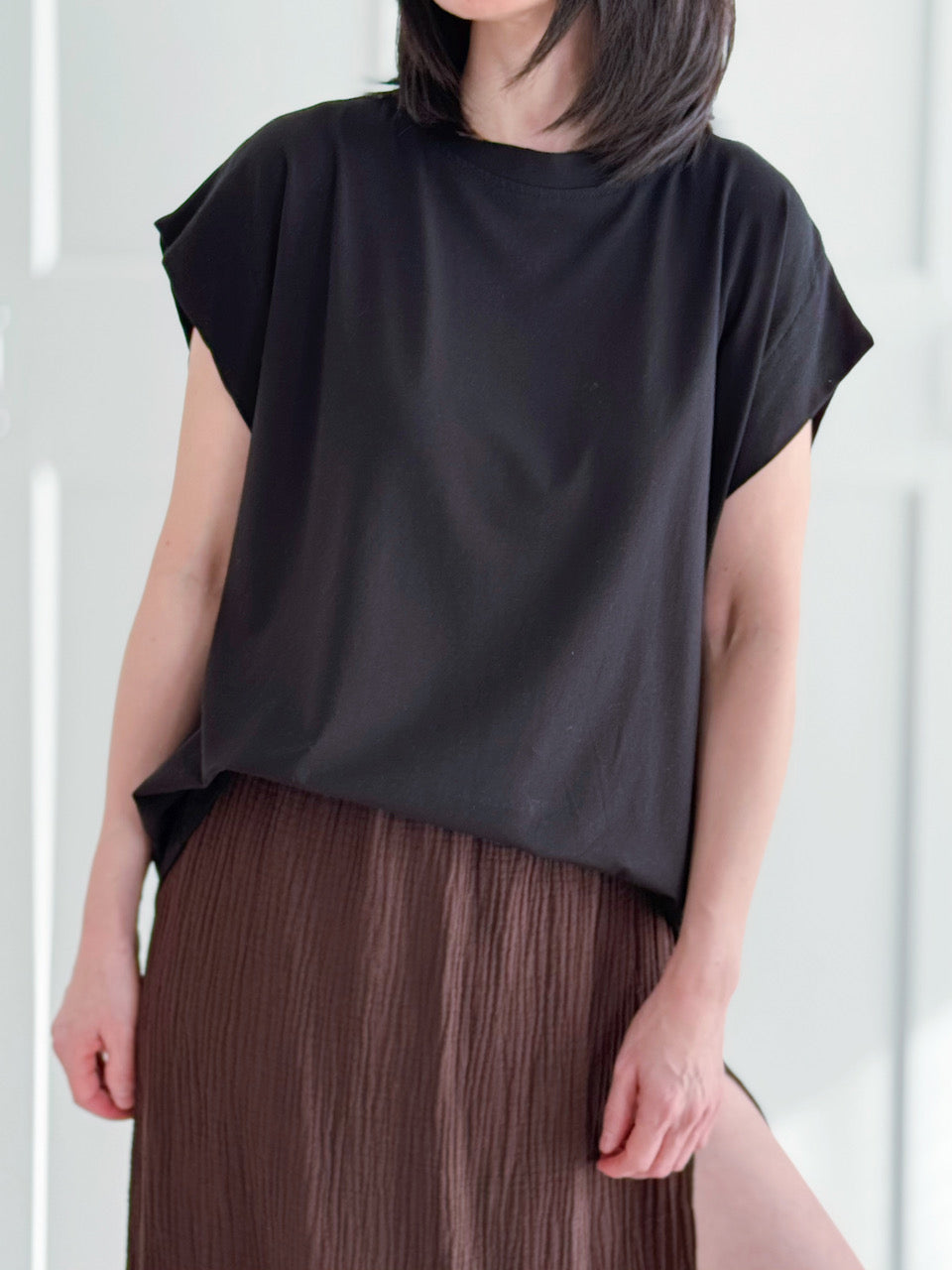 T-Shirt, Cap-Sleeves, Unifarbe, 4 Farben