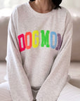 Sweatshirt, DOG MOM, colorful, Hellgrau