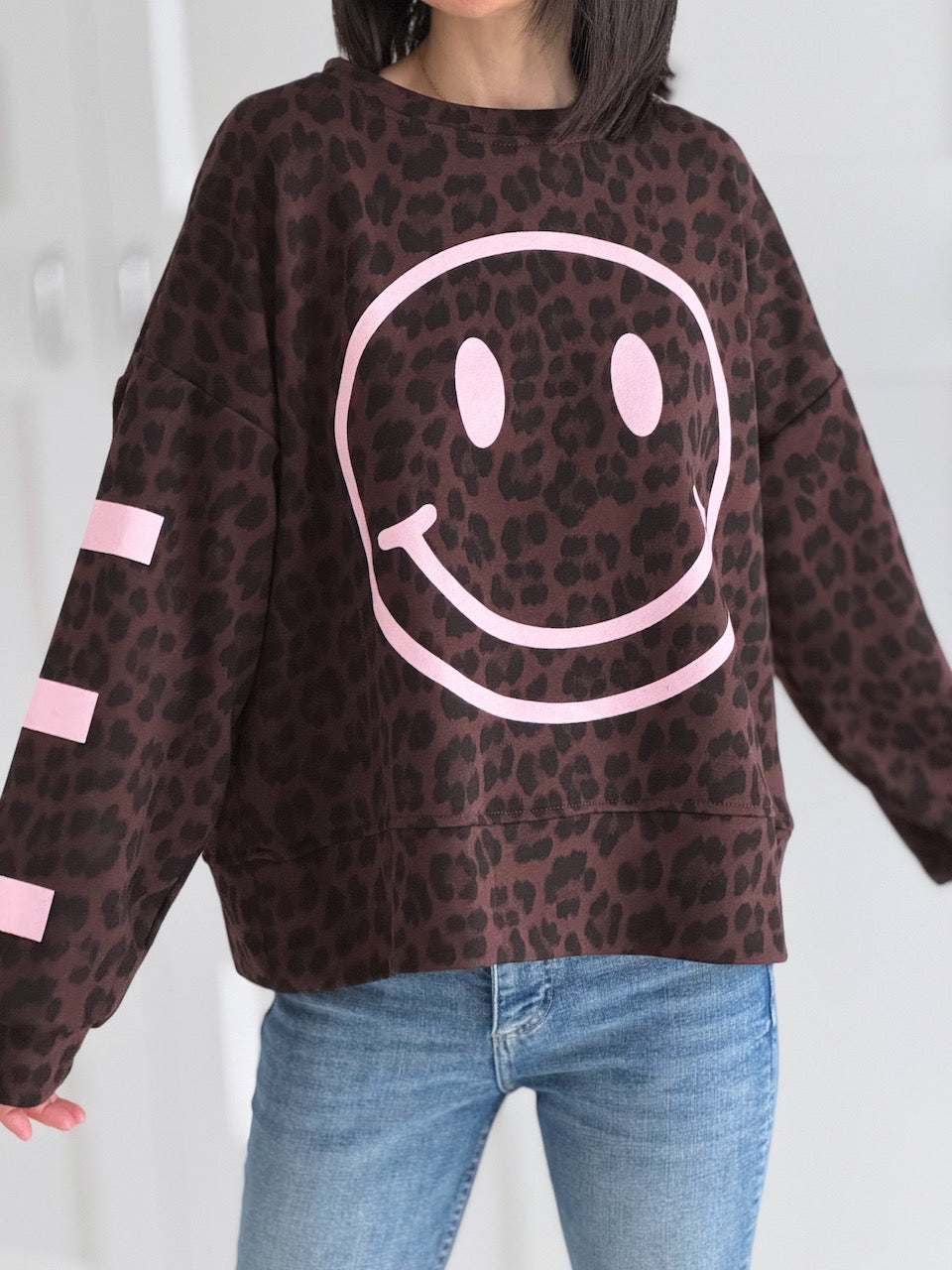 Sweatshirt, SMILE, Leo, Braun