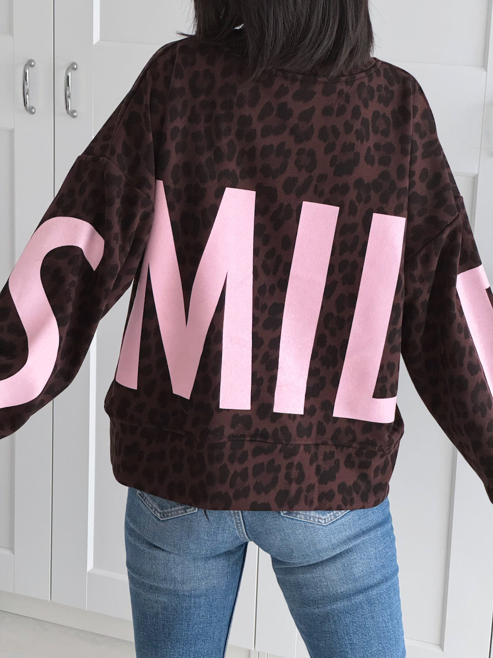 Sweatshirt, SMILE, Leo, Braun