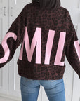 Sweatshirt, SMILE, Leo, Braun