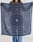 Quadratisches Paisley-Tuch, Dunkelblau