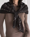 Quadratisches Paisley-Tuch, Schwarz