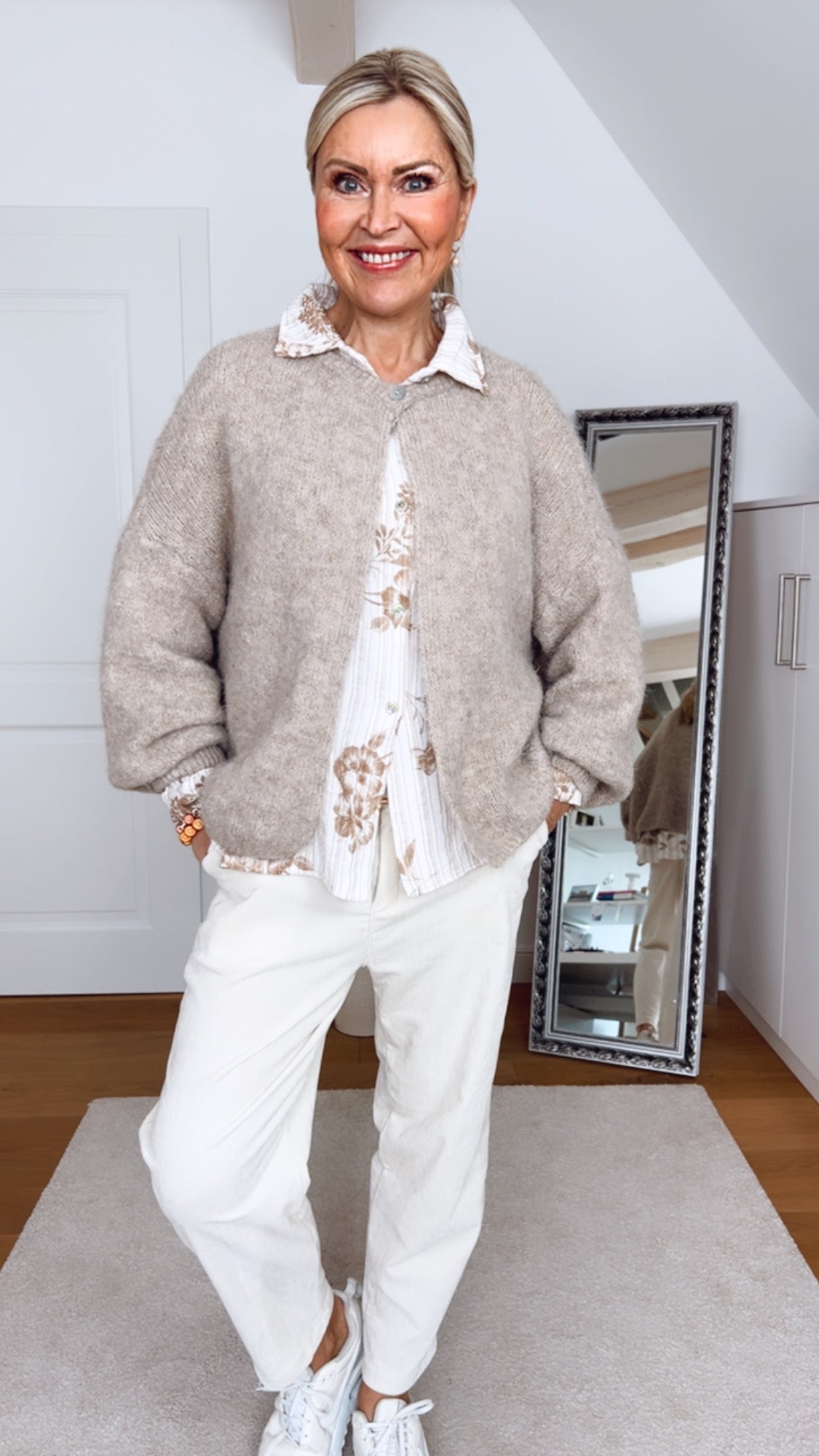 One-Button-Cardigan, Alpaka, 5 Farben