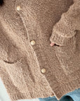 Teddyjacke, mit Knöpfen, Camel