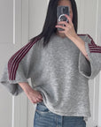 Pullover, flauschi, Kontraststreifen, 3 Farben