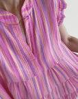 Musselin Tunika, Pink-Streifen