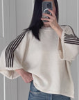 Pullover, flauschi, Kontraststreifen, 3 Farben