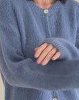 Strickjacke, Mohair, Jeans
