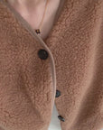 Teddyweste, Unifarbe, Camel