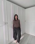 Marlene-Hose mit Wickeldetails, Grau