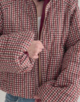 Steppjacke, Karomuster, Ziegel