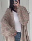 Strickjacke, flauschi, Konfetti, Beige
