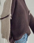 Pullover, Kontrastfarbe, Schoko