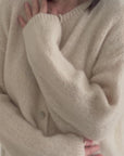 Strickjacke, Mohair, Beige