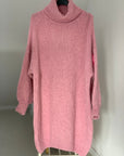 langer Pullover, Rollkragen, Babyrosa