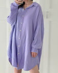 Musselin Bluse, oversize, Engelsflügel, Violett